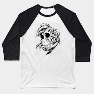 Black Skull Baseball T-Shirt